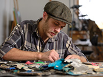 Justin Taylor Cloud, in the Visual Arts, graduate studio.